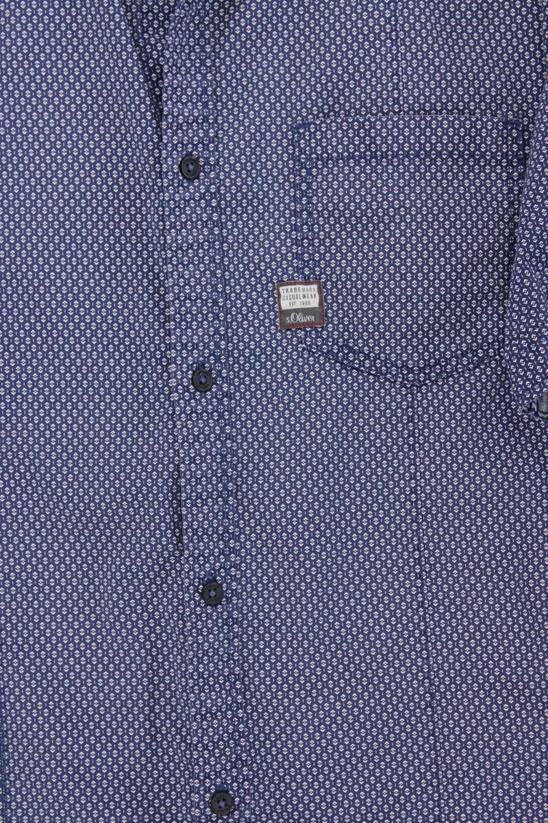 s.Oliver Kurzarmhemd für Herren Gr. XXXL blau aus Baumwolle