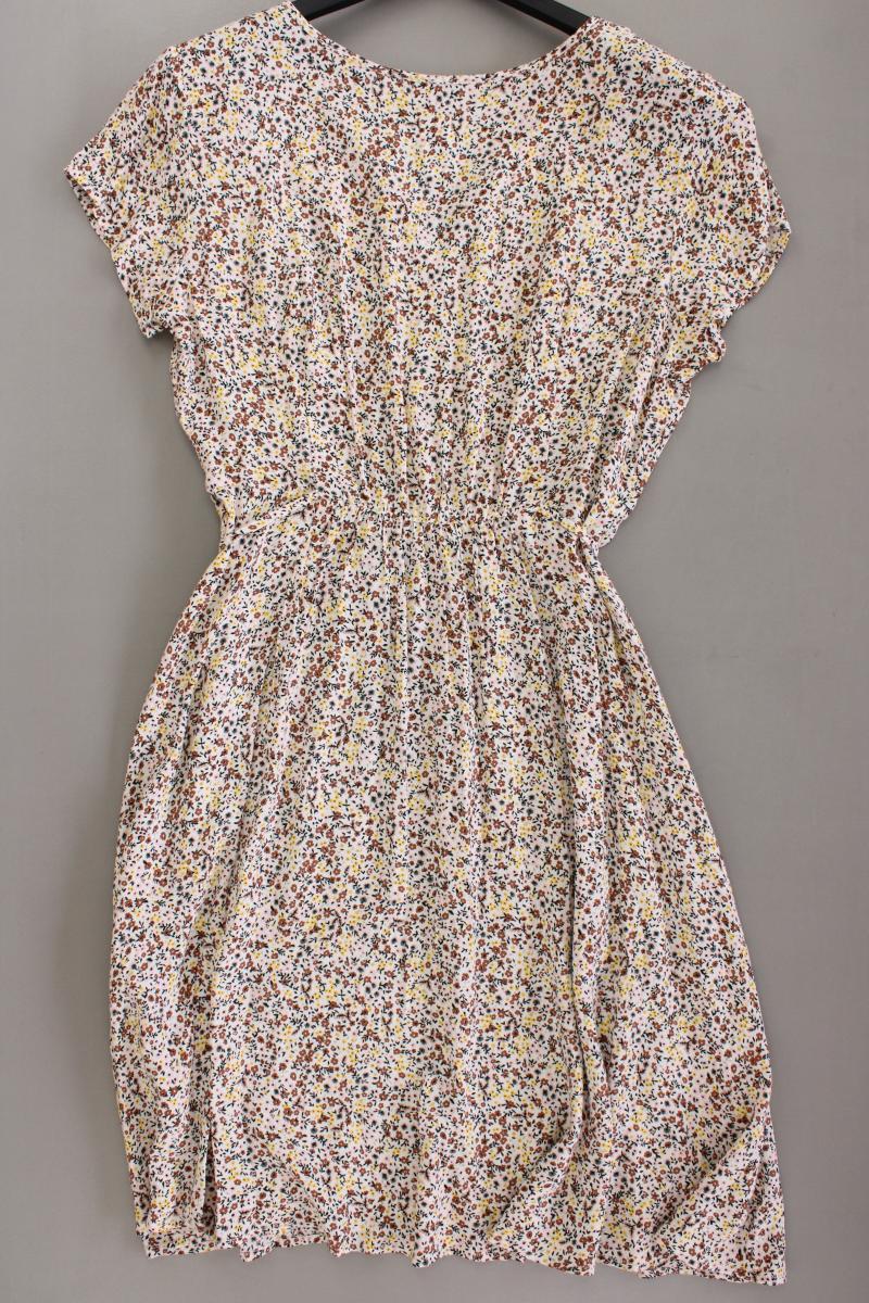Zero Kurzarmkleid Gr. 42 mit Blumenmuster mit Gürtel mehrfarbig aus Viskose