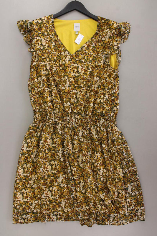 Ichi Kurzarmkleid Gr. L mit Blumenmuster gelb aus Polyester