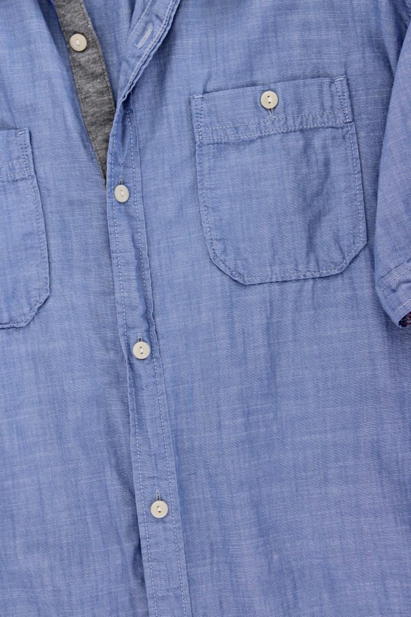 s.Oliver Kurzarmhemd für Herren Gr. XL blau aus Baumwolle