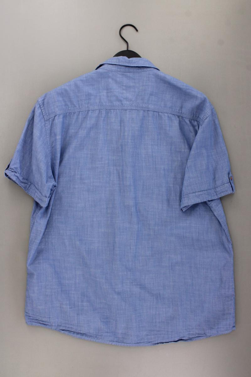 s.Oliver Kurzarmhemd für Herren Gr. XL blau aus Baumwolle