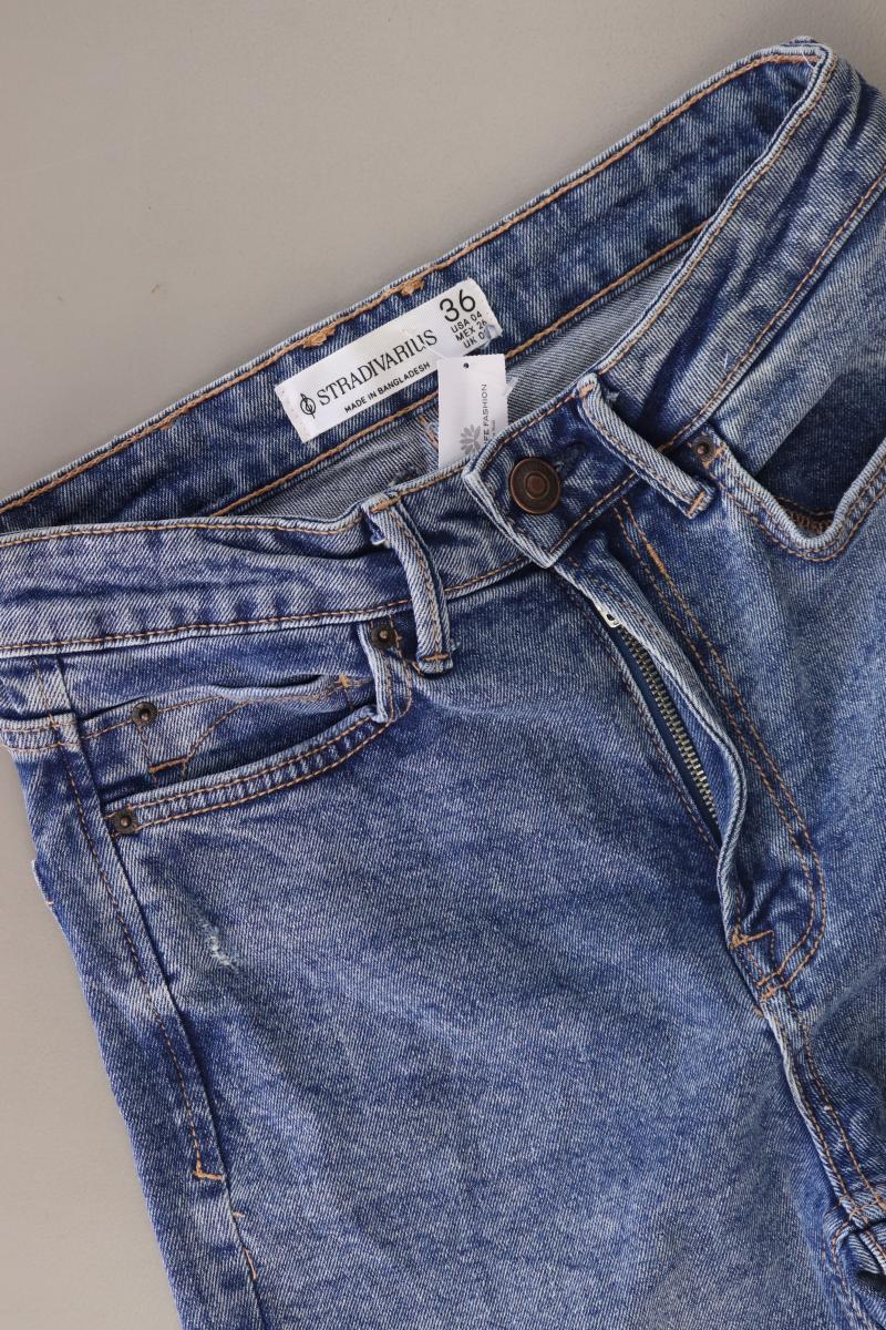 Stradivarius Straight Jeans Gr. 36 blau aus Baumwolle