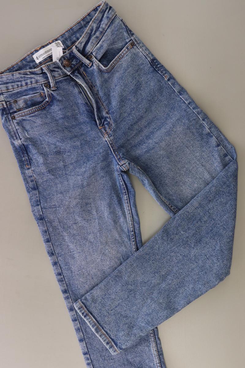 Stradivarius Straight Jeans Gr. 36 blau aus Baumwolle