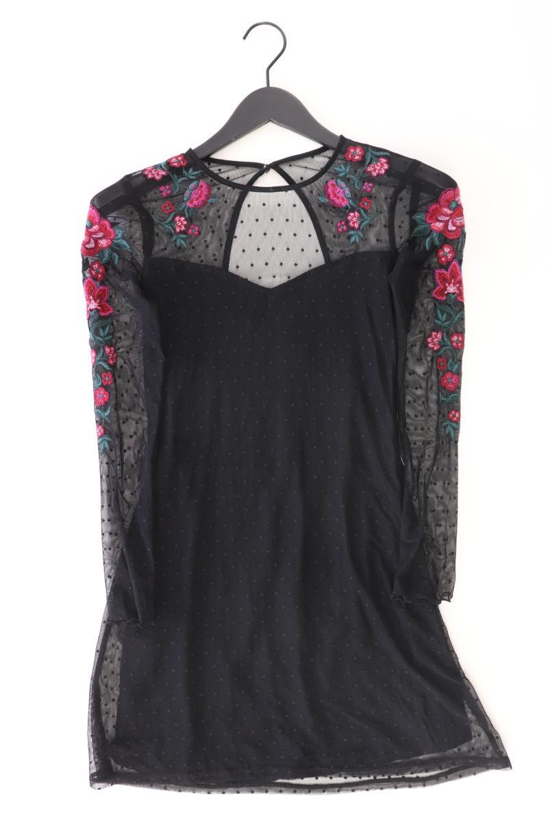 Hollister Chiffonkleid Gr. XS mit Blumenmuster Langarm schwarz aus Nylon