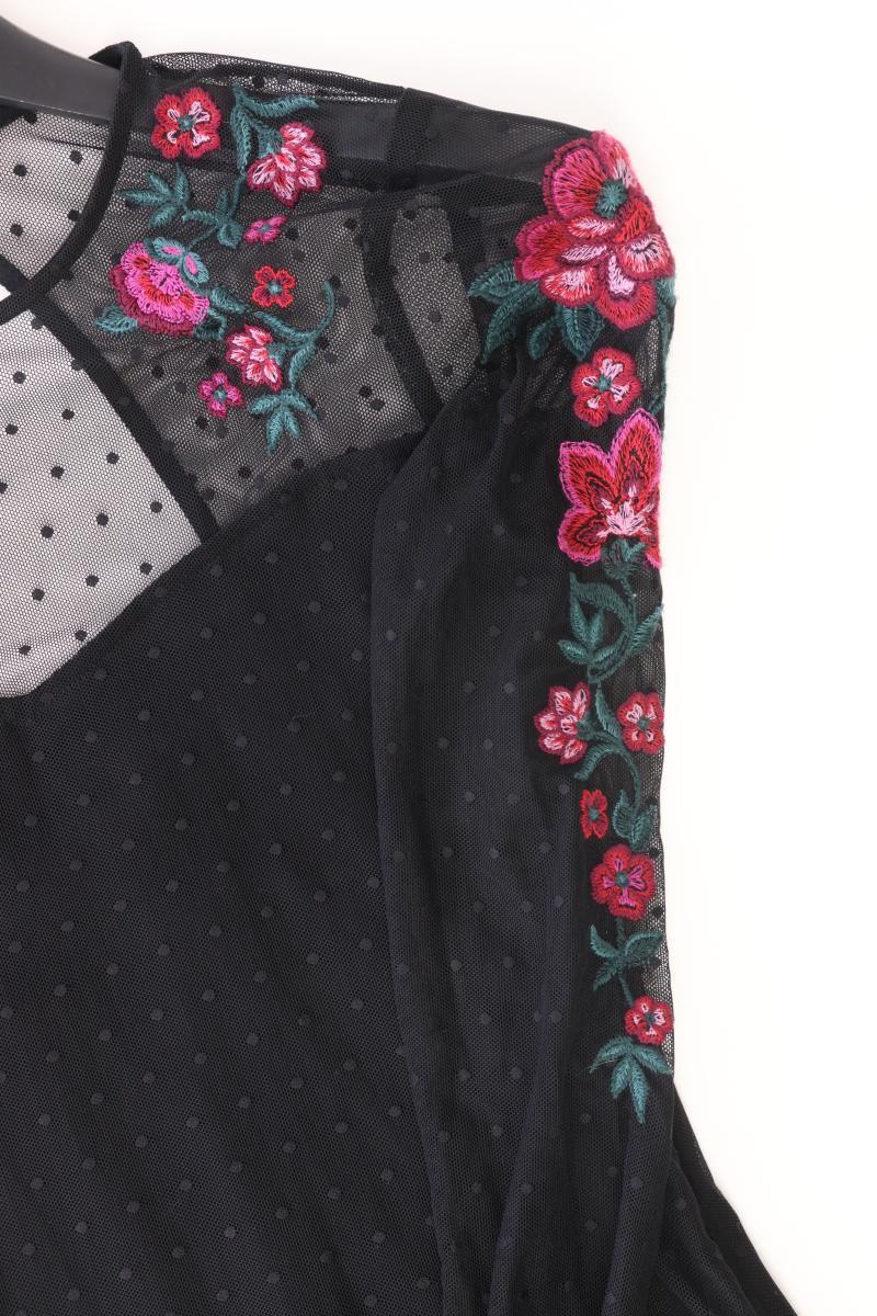 Hollister Chiffonkleid Gr. XS mit Blumenmuster Langarm schwarz aus Nylon