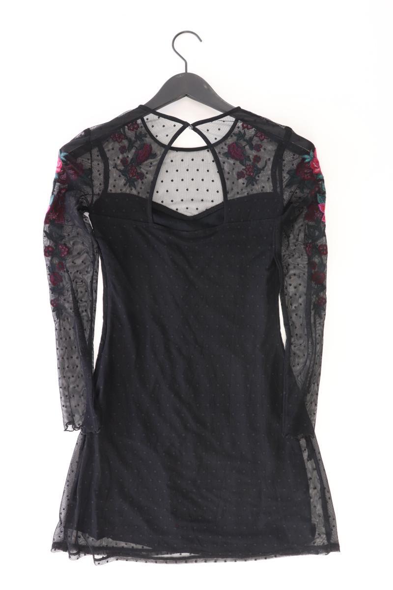 Hollister Chiffonkleid Gr. XS mit Blumenmuster Langarm schwarz aus Nylon