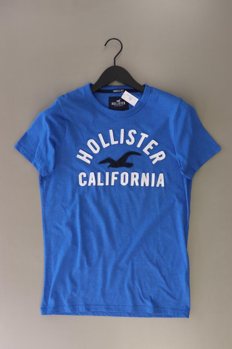 Hollister T-Shirt für Herren Gr. M Kurzarm blau aus Baumwolle