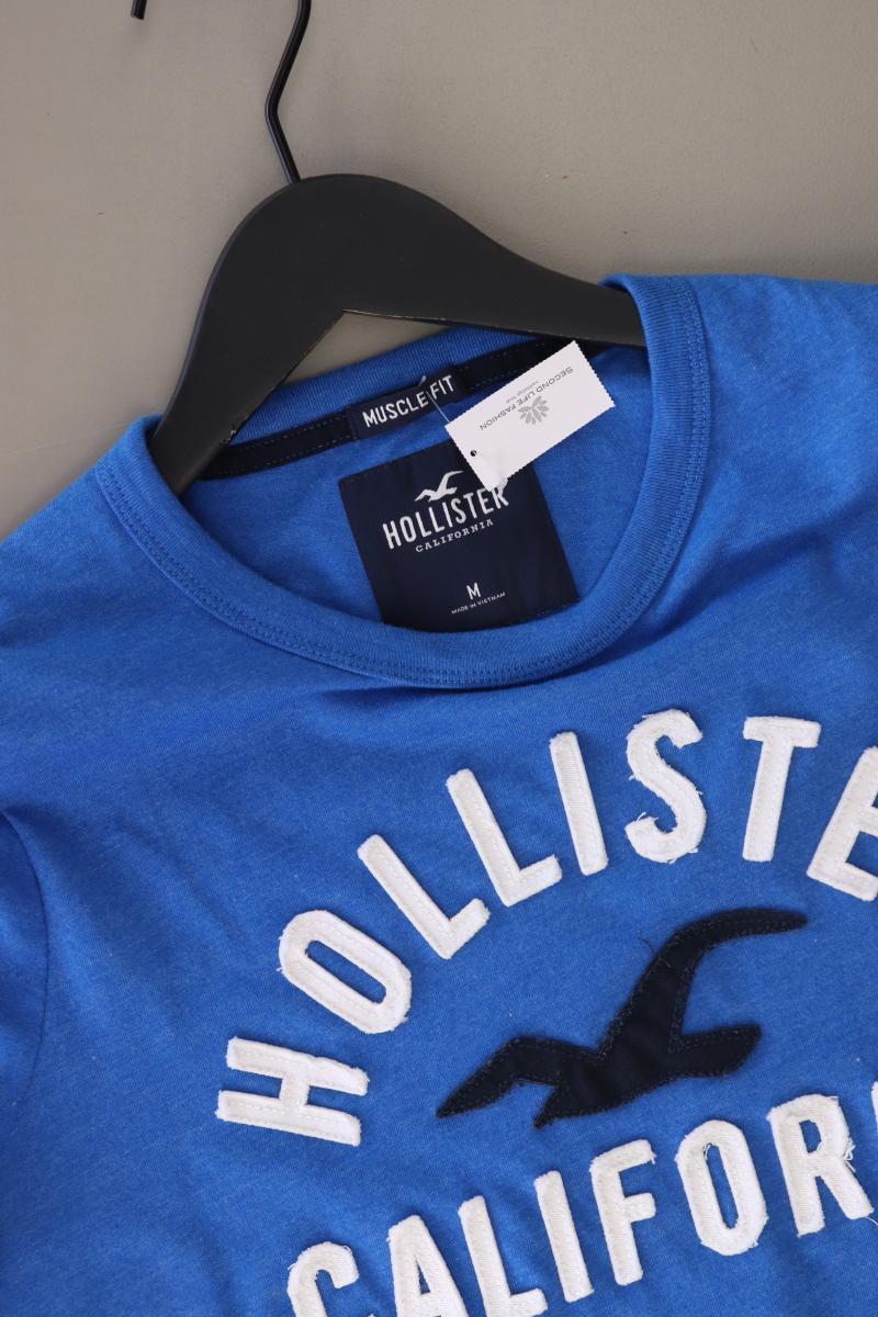 Hollister T-Shirt für Herren Gr. M Kurzarm blau aus Baumwolle