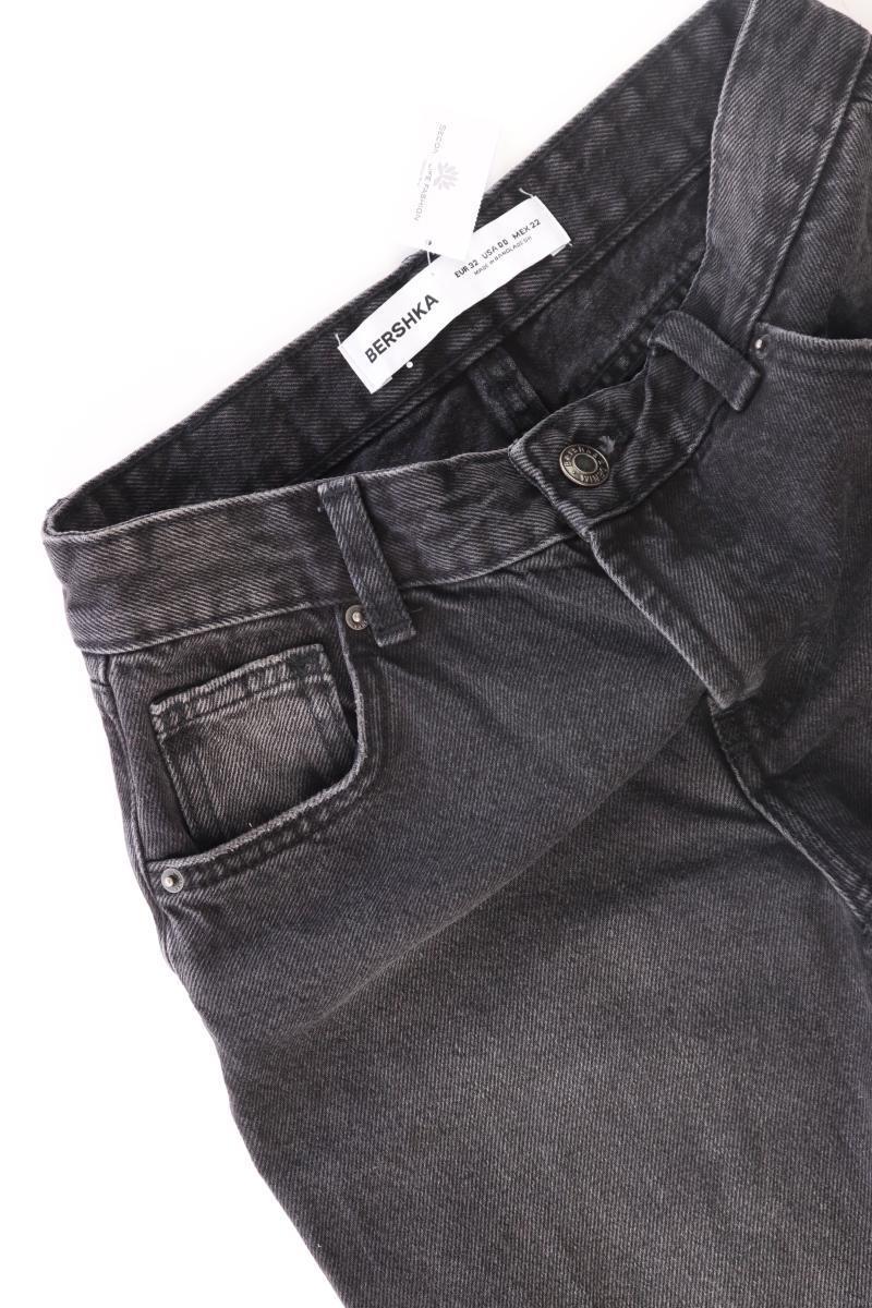 Bershka Straight Jeans Gr. 32 grau aus Baumwolle