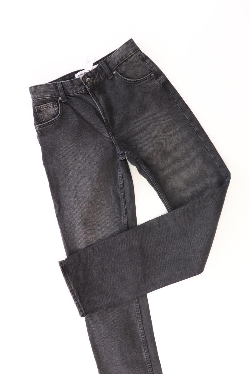 Bershka Straight Jeans Gr. 32 grau aus Baumwolle