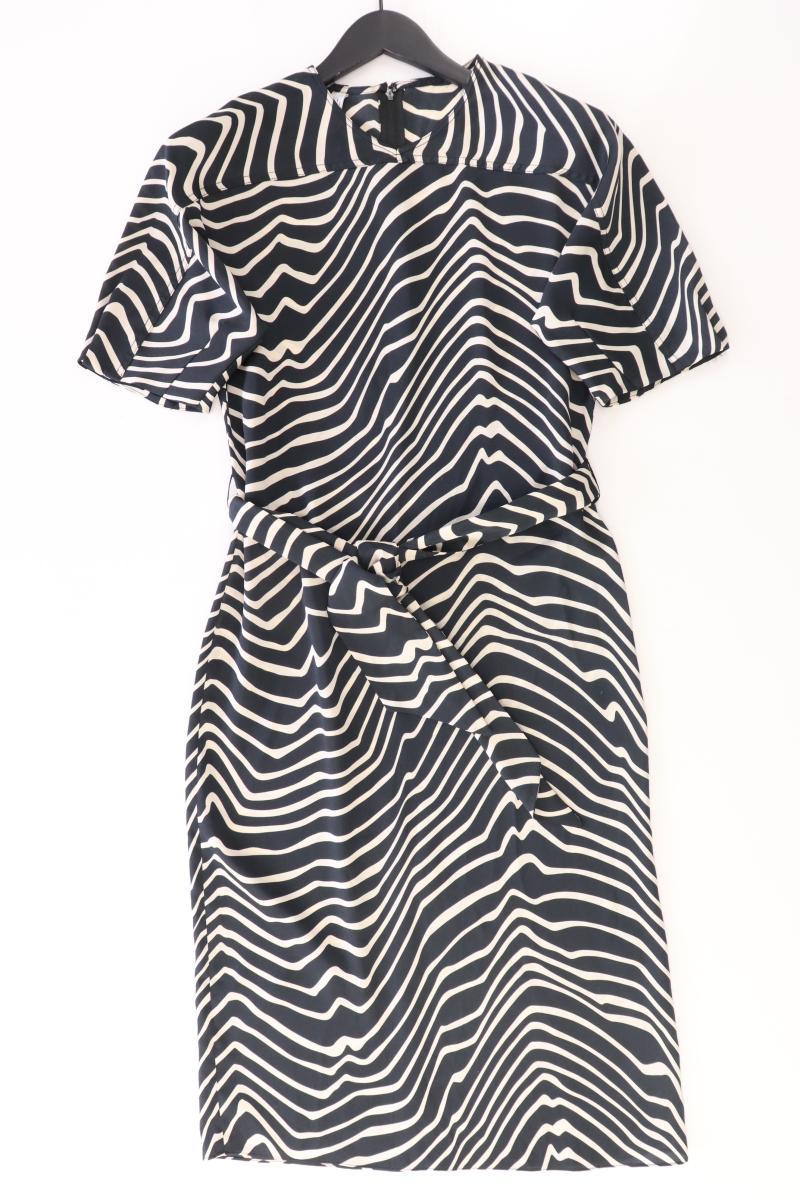 Mango Kurzarmkleid Gr. XS mit Tierdruck mit Gürtel schwarz