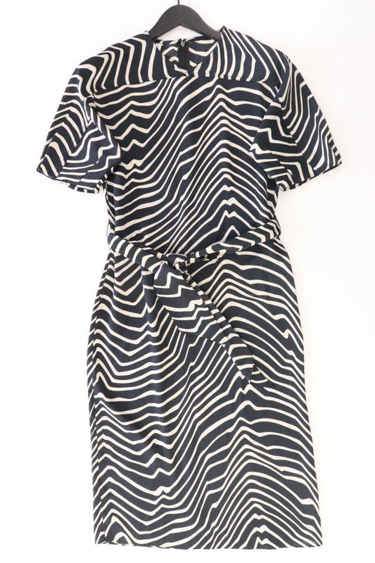 Mango Kurzarmkleid Gr. XS mit Tierdruck mit Gürtel schwarz