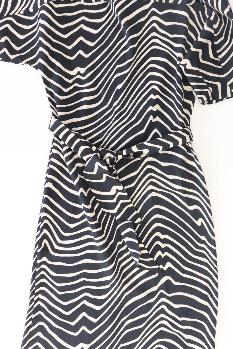 Mango Kurzarmkleid Gr. XS mit Tierdruck mit Gürtel schwarz