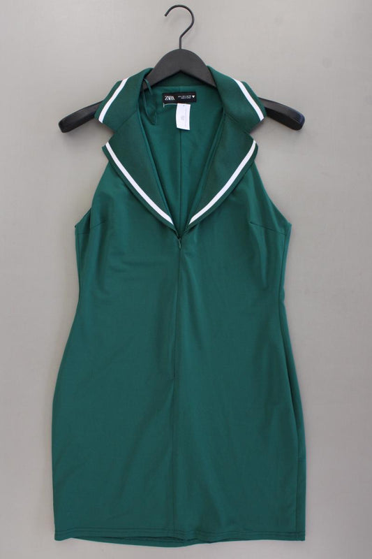Zara Polokleid Gr. L Ärmellos grün aus Polyester
