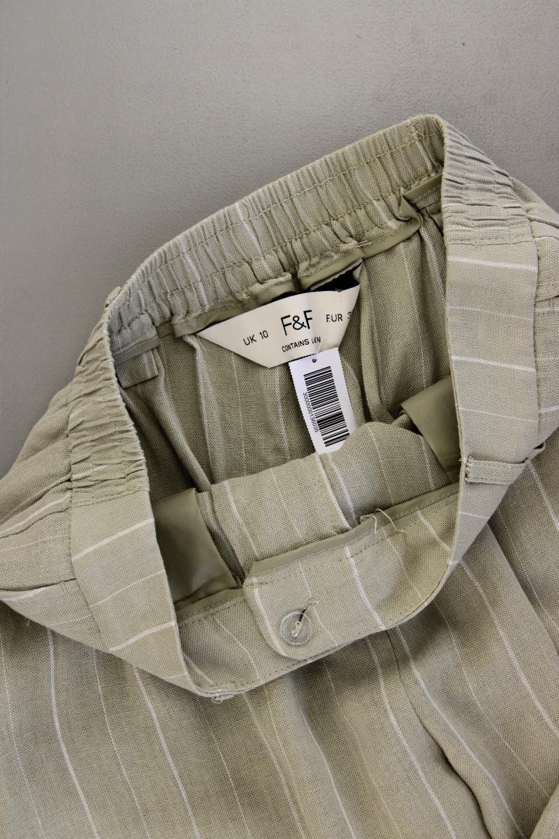 F&F Stoffhose Gr. 38 gestreift grün aus Viskose