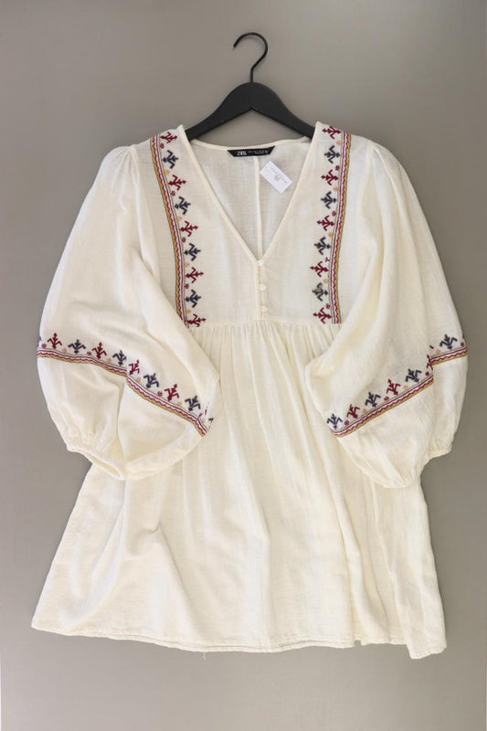 Zara Tunika Kleid Gr. L 3/4 Ärmel creme aus Polyester