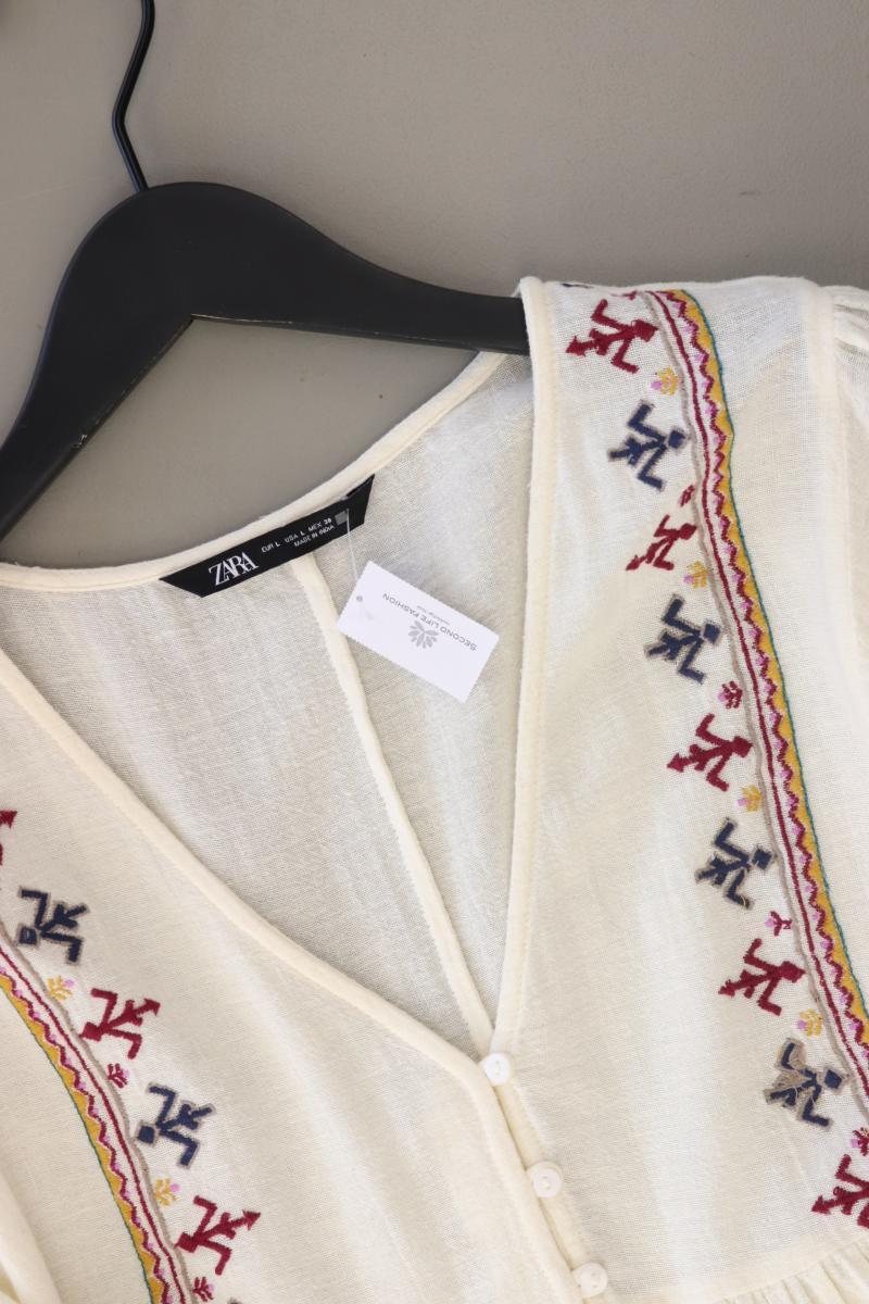 Zara Tunika Kleid Gr. L 3/4 Ärmel creme aus Polyester