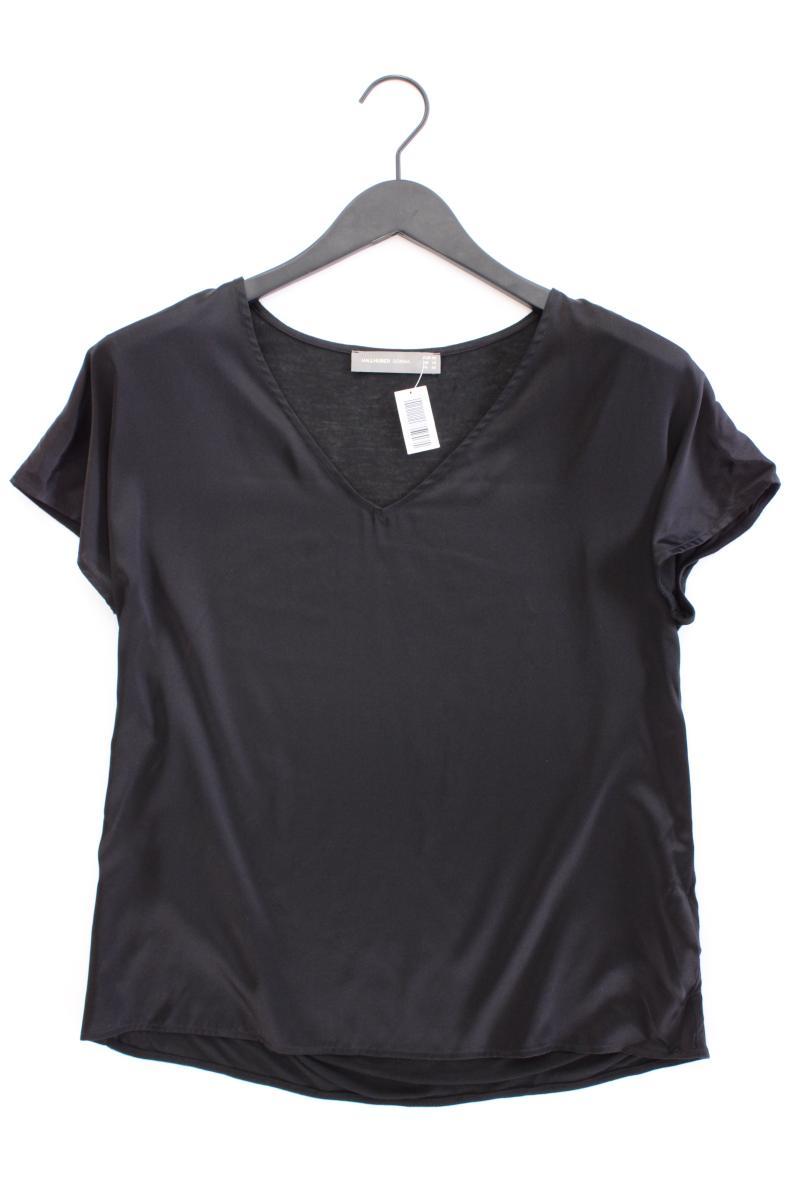 Hallhuber Donna Seidenbluse Gr. 38 Kurzarm schwarz