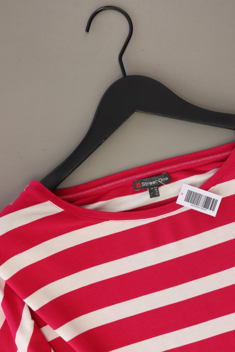 Street One Ringelshirt Gr. 42 gestreift Kurzarm pink aus Viskose