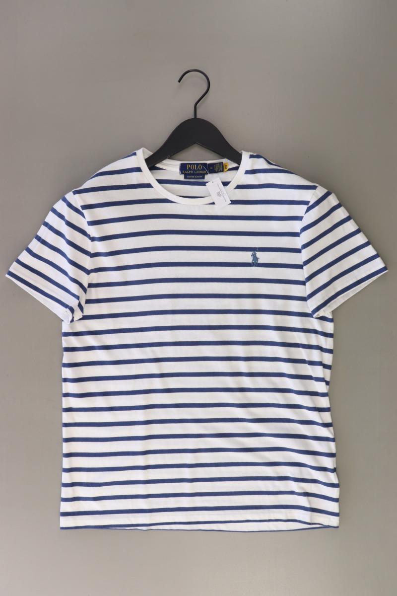 Ralph Lauren Ringelshirt für Herren Gr. M gestreift Kurzarm blau aus Baumwolle