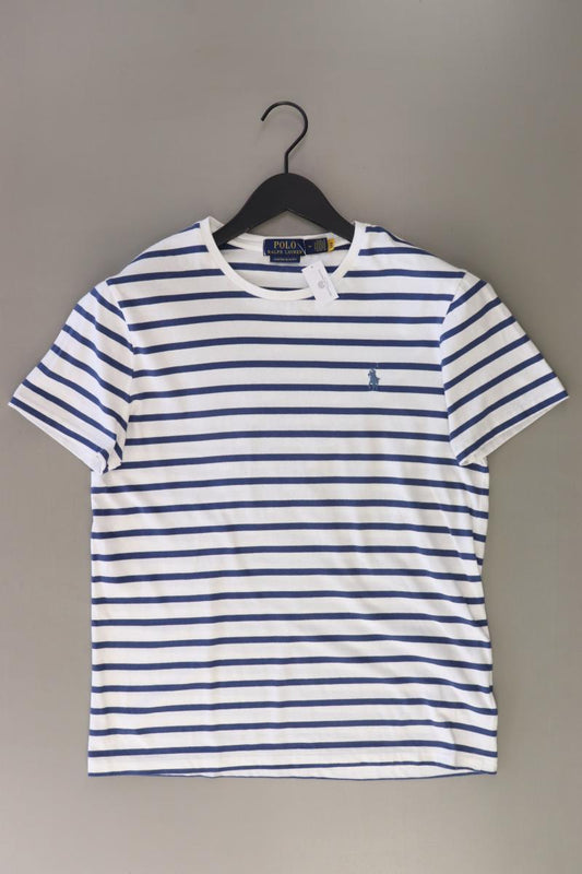 Ralph Lauren Ringelshirt für Herren Gr. M gestreift Kurzarm blau aus Baumwolle