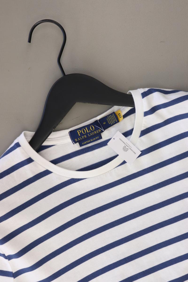 Ralph Lauren Ringelshirt für Herren Gr. M gestreift Kurzarm blau aus Baumwolle