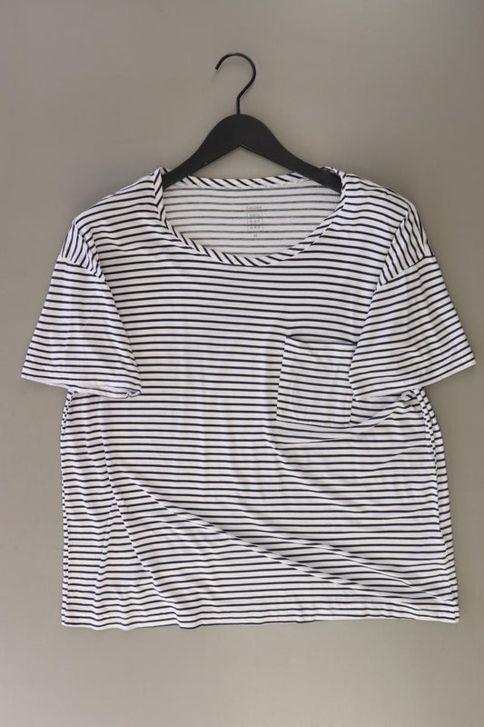 Calida Ringelshirt Gr. 44/46 gestreift Kurzarm weiß aus Lyocell