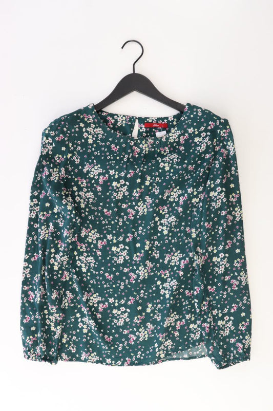 s.Oliver Langarmbluse Gr. 40 mit Blumenmuster mehrfarbig aus Viskose