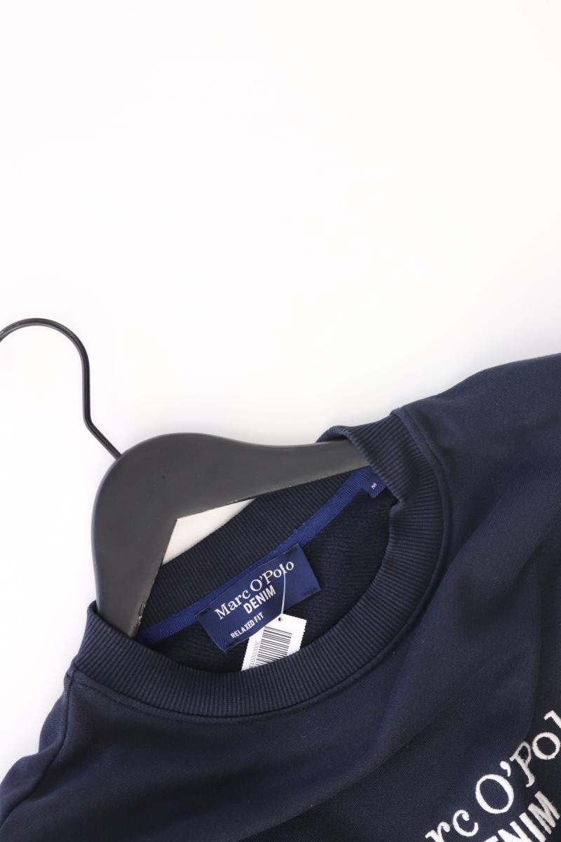 Marc O'Polo Langarmpullover für Herren Gr. M blau aus Baumwolle