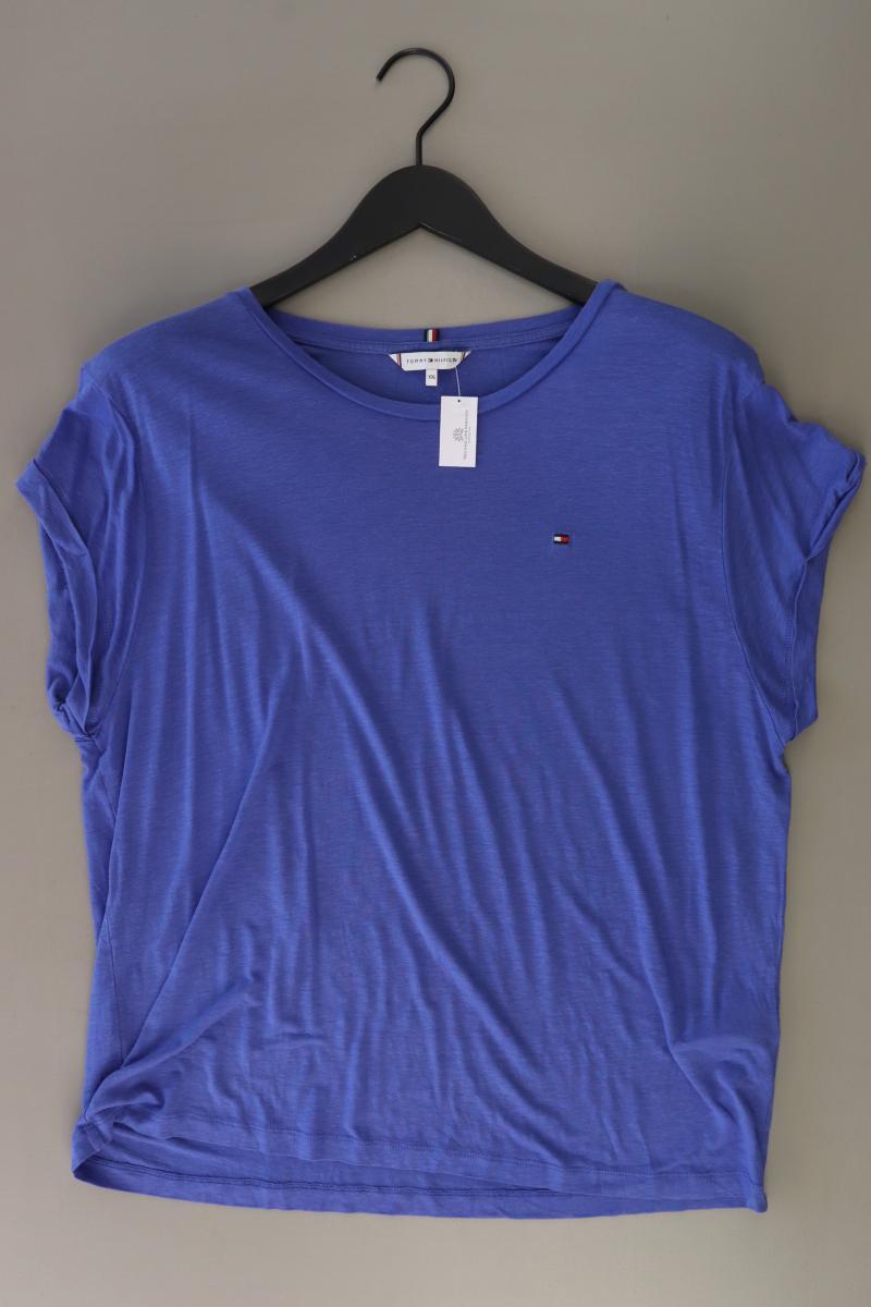 Tommy Hilfiger Shirt mit Leinen Gr. XXL Kurzarm blau aus Lyocell
