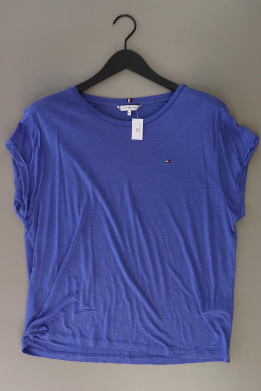 Tommy Hilfiger Shirt mit Leinen Gr. XXL Kurzarm blau aus Lyocell