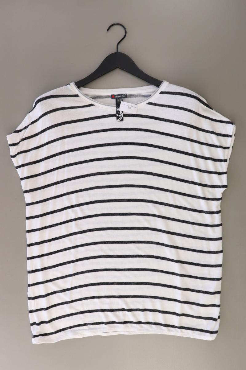 Street One Ringelshirt Gr. 46 gestreift Kurzarm weiß aus Viskose