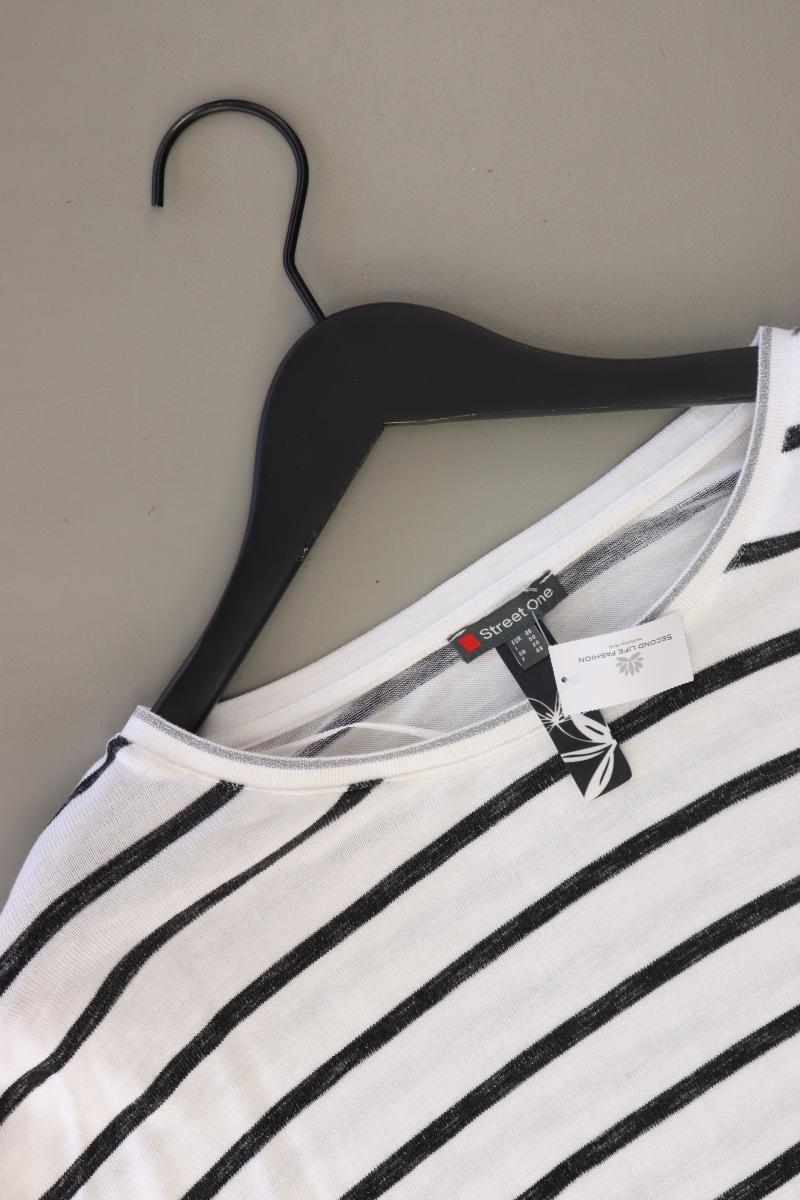 Street One Ringelshirt Gr. 46 gestreift Kurzarm weiß aus Viskose