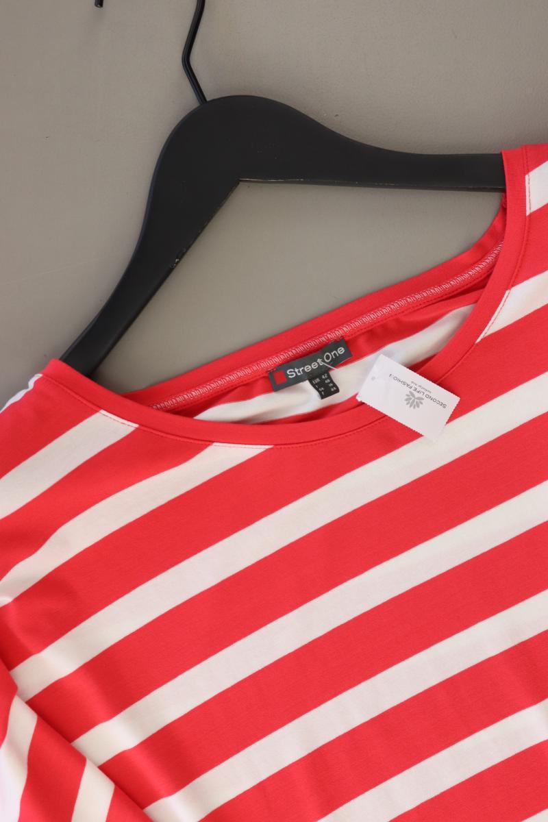 Street One Ringelshirt Gr. 42 gestreift Kurzarm rot aus Viskose
