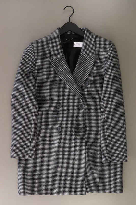 Zara Regular Mantel Gr. L mit Rautenmuster grau aus Polyester