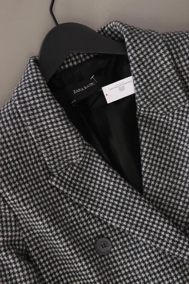 Zara Regular Mantel Gr. L mit Rautenmuster grau aus Polyester