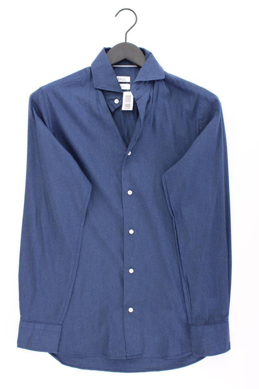 Paul Langarmhemd für Herren Gr. Hemdgröße 37/38 blau aus Baumwolle