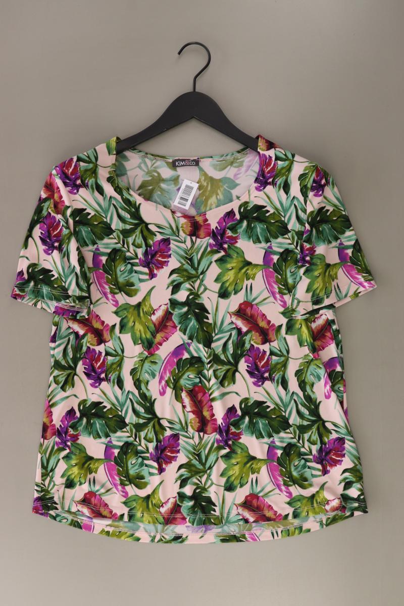 Kim & Co. Printshirt Gr. M mit Blumenmuster neuwertig Kurzarm mehrfarbig