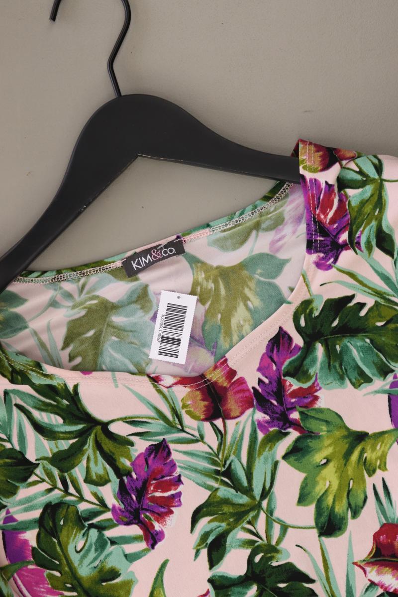 Kim & Co. Printshirt Gr. M mit Blumenmuster neuwertig Kurzarm mehrfarbig