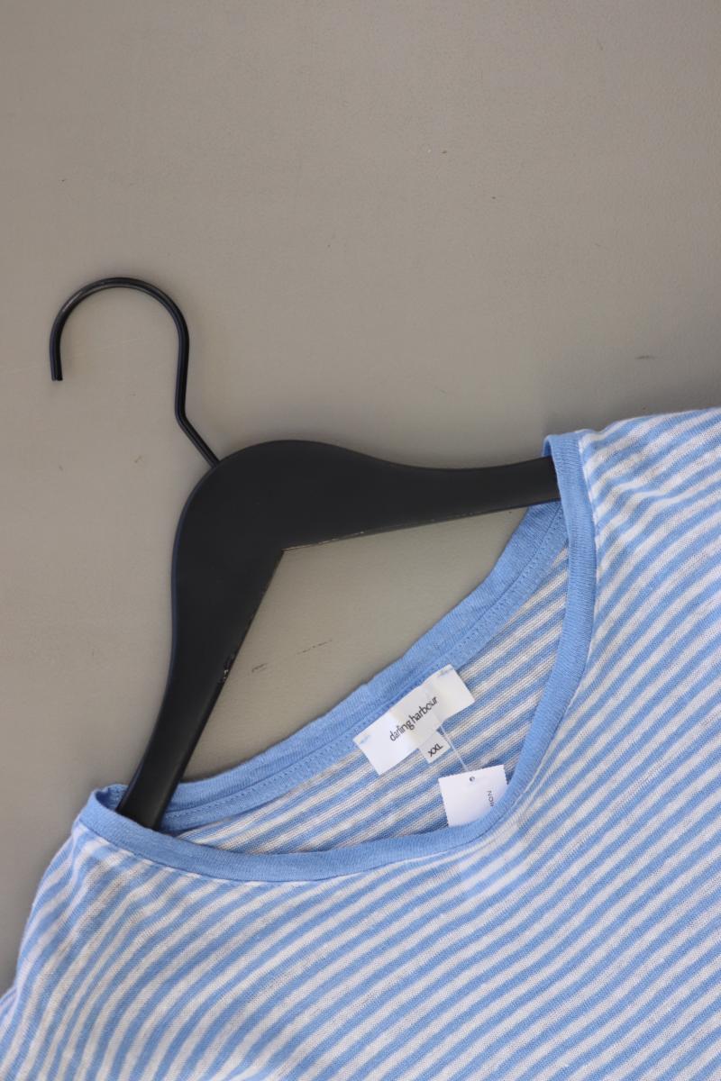 Darling Harbour Leinenshirt Gr. XXL gestreift Kurzarm blau