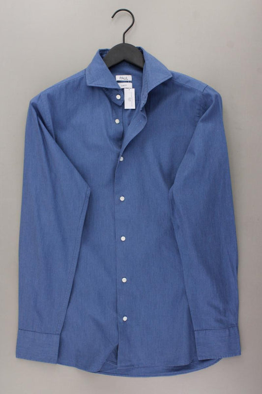 Paul Langarmhemd für Herren Gr. Hemdgröße 37/38 blau aus Baumwolle