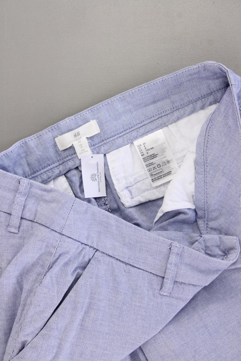 H&M Chinohose Gr. 40 blau aus Baumwolle