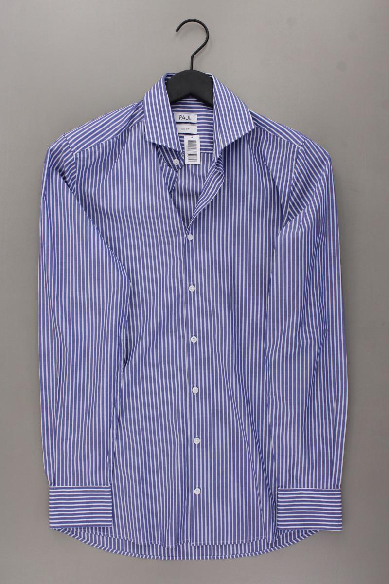 Paul Langarmhemd für Herren Gr. Hemdgröße 37/38 gestreift blau aus Baumwolle
