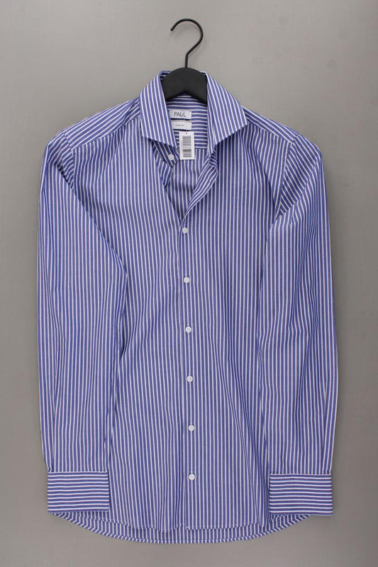Paul Langarmhemd für Herren Gr. Hemdgröße 37/38 gestreift blau aus Baumwolle