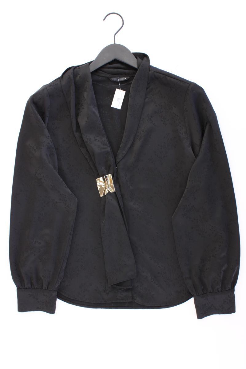 Zara Langarmbluse Gr. L schwarz aus Polyester