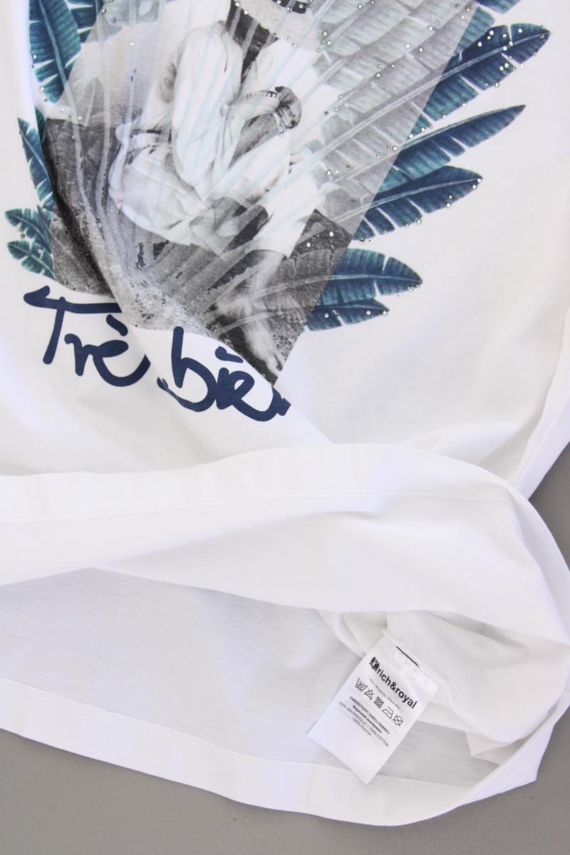 Rich&Royal Printshirt Gr. L Kurzarm weiß aus Baumwolle