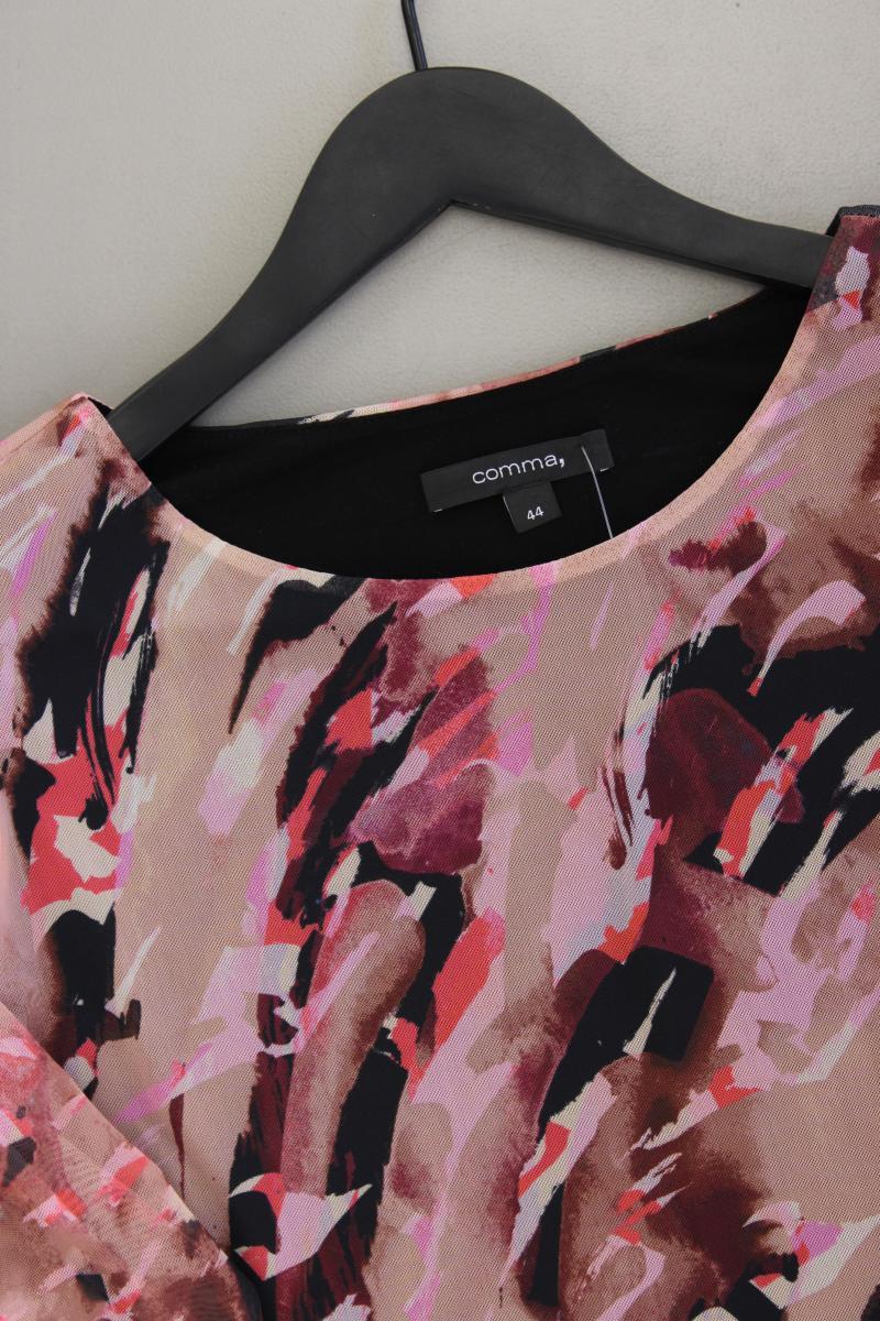 comma, Mesh Bluse Gr. 44 neuwertig Langarm mehrfarbig aus Polyester