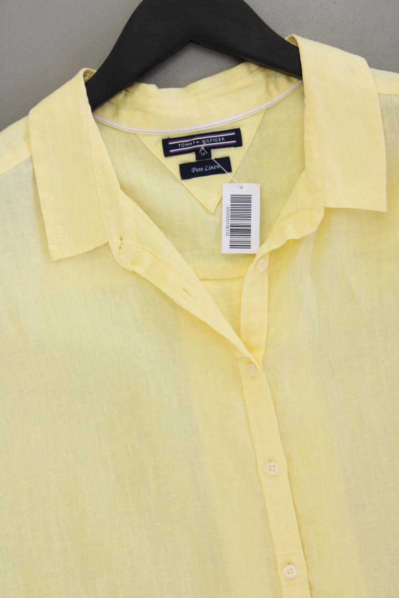 Tommy Hilfiger Leinenbluse Gr. US 14 (XL) neuwertig Kurzarm gelb