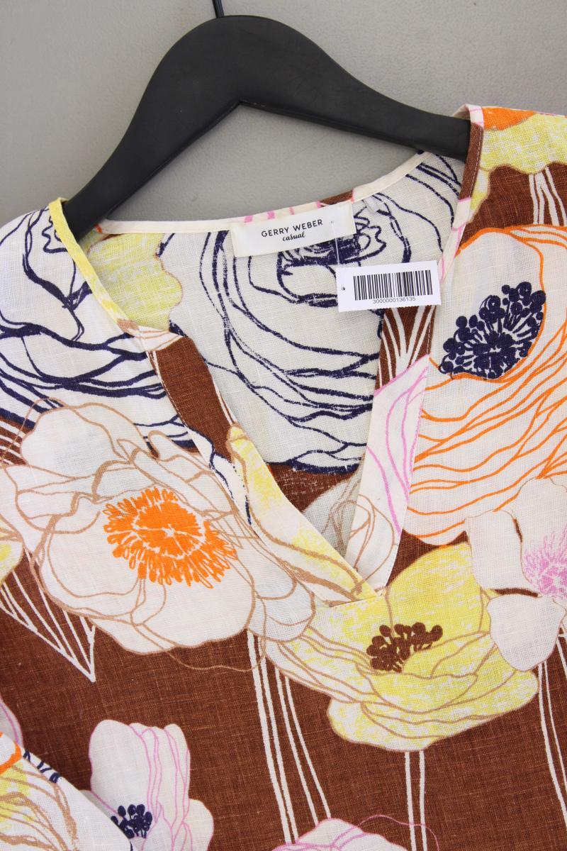 Gerry Weber Leinenbluse Gr. 44 mit Blumenmuster neuwertig 3/4 Ärmel mehrfarbig