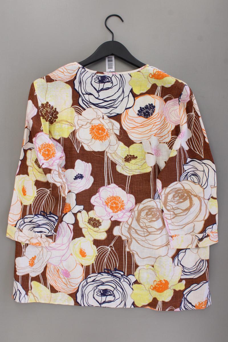 Gerry Weber Leinenbluse Gr. 44 mit Blumenmuster neuwertig 3/4 Ärmel mehrfarbig
